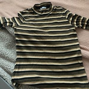 zara 3/4 quarter sleeve striped tee